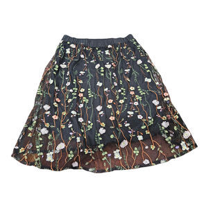 Worthington Floral Embroidered Tulle Lined Sheer Mesh Skirt Size XXL